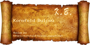 Kornfeld Bulcsú névjegykártya